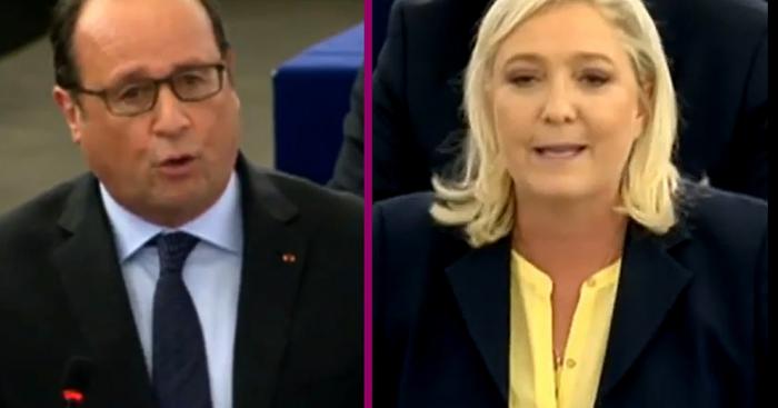 MARINE LE PEN PREND LA PLACE DE FRANCOIS HOLLANDE!!!