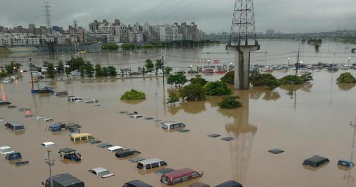 Inondation sur le parking