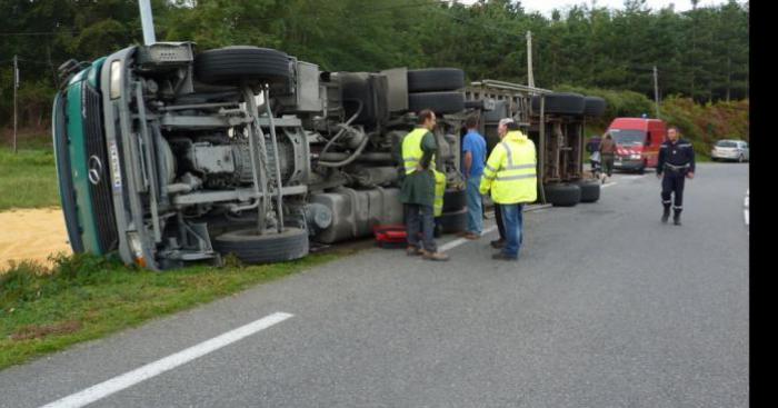 Un camion remplit de migales est tombé a Gembloux