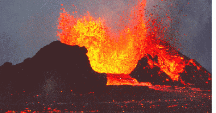 Volcans en eruption