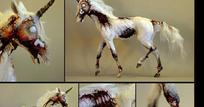 Alsace une licorne zombie tué