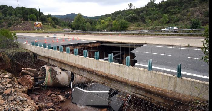 Effondrement d'une portion de l'A16 à proximité de Calais.