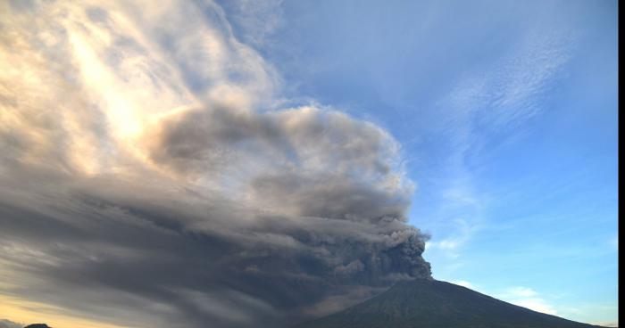 Batur volcano activity.